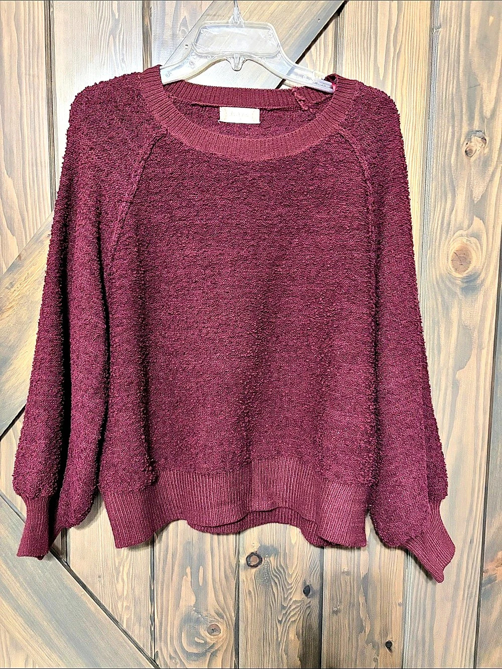 Allied State Burgundy Crewneck Sweater Size S/M